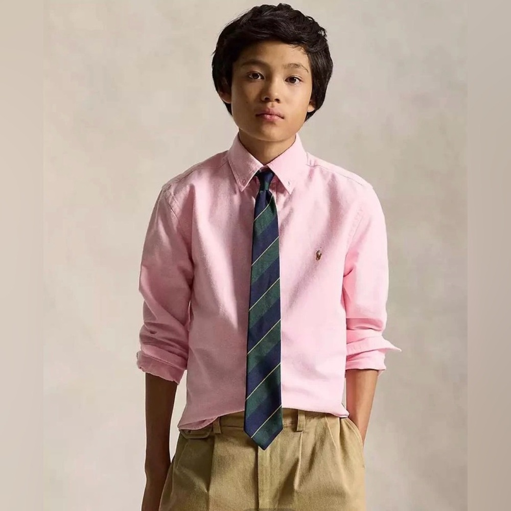 Ralph Lauren Pink Button Down Shirt Size 14 Boys Preppy Pony Logo Dressy Church